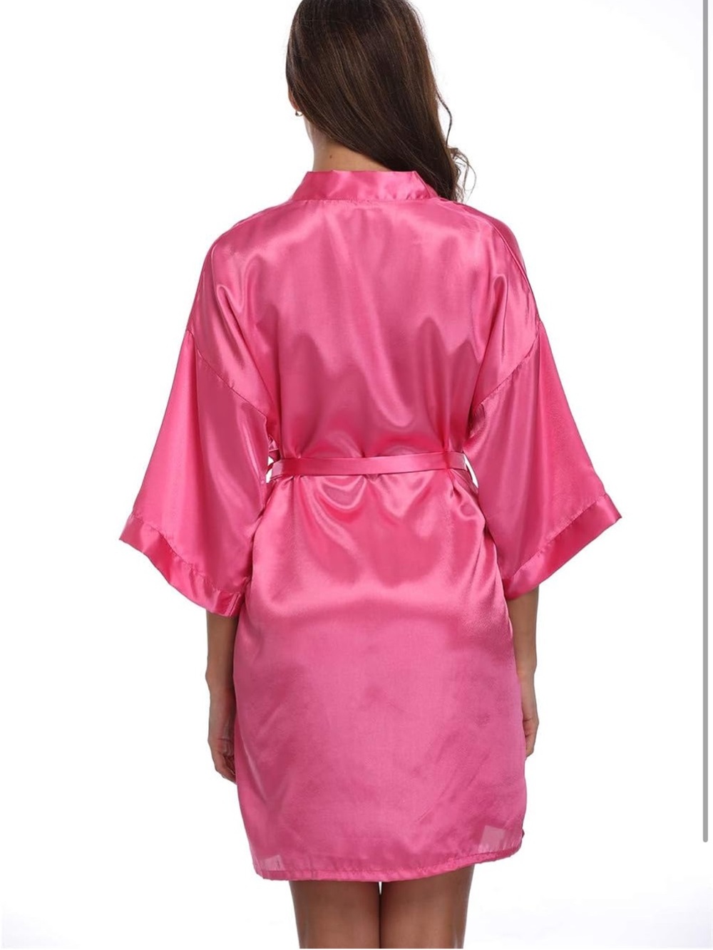 Silky Pink Satin Robe - Picture 4 of 4